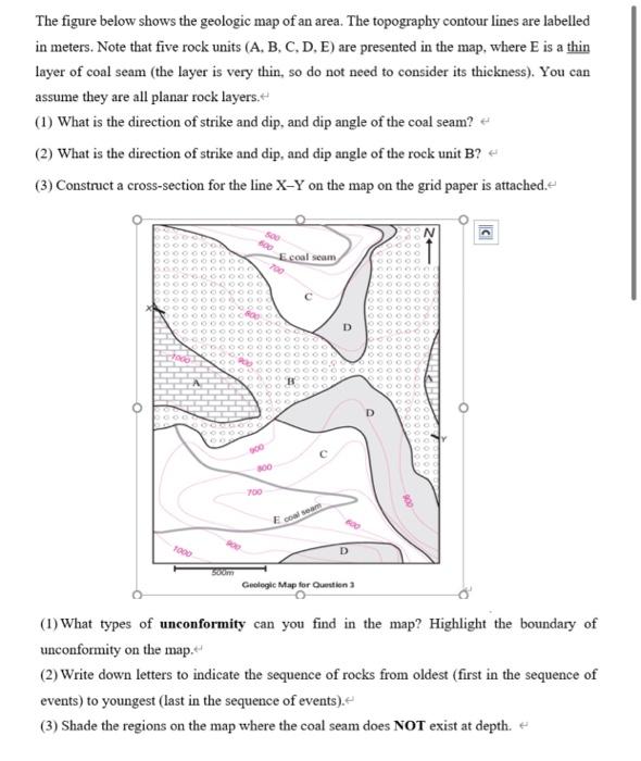 Solved The figure below shows the geologic map of an area. | Chegg.com