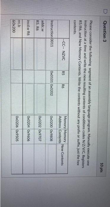 Solved U Question 3 10 pts Please consider the following | Chegg.com