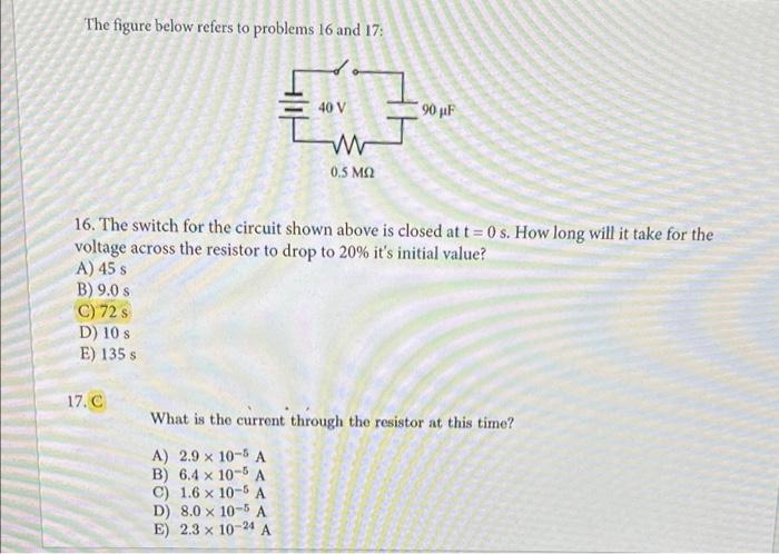 Solved The figure below refers to problems 16 and 17: 40 V | Chegg.com