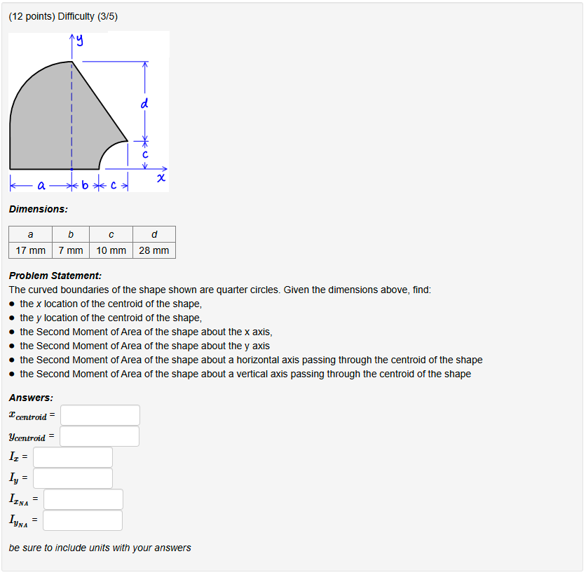Solved 12 ï Points ï Difficulty 35 Dimensions Problem Chegg