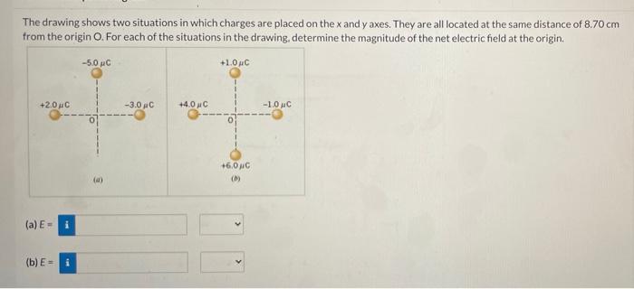 Solved The Drawing Shows Two Situations In Which Charges Are | Chegg.com