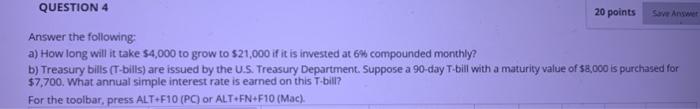 Solved QUESTION 4 20 points Save Answer Answer the following | Chegg.com