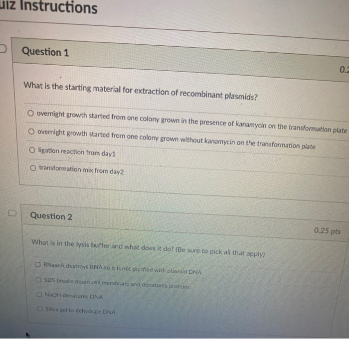Solved uiz Instructions Question 1 0.2 What is the starting | Chegg.com