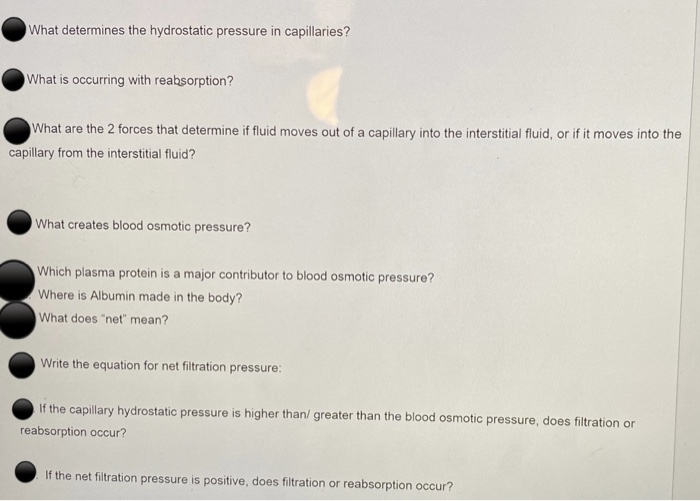 Solved What Determines The Hydrostatic Pressure In | Chegg.com Solved What Determines The Hydrostatic Pressure In | Chegg.com