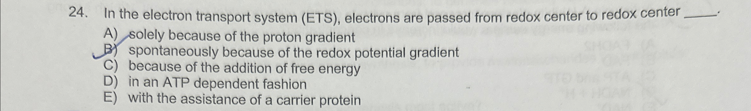 Solved In the electron transport system (ETS), ﻿electrons | Chegg.com