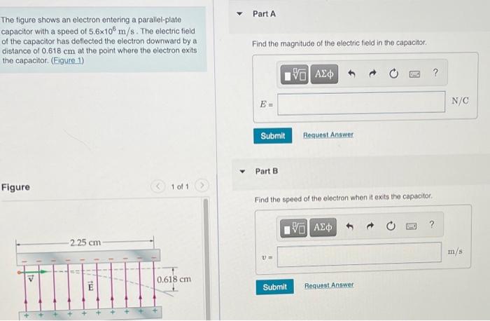 Solved Part A The figure shows an electron entering a | Chegg.com