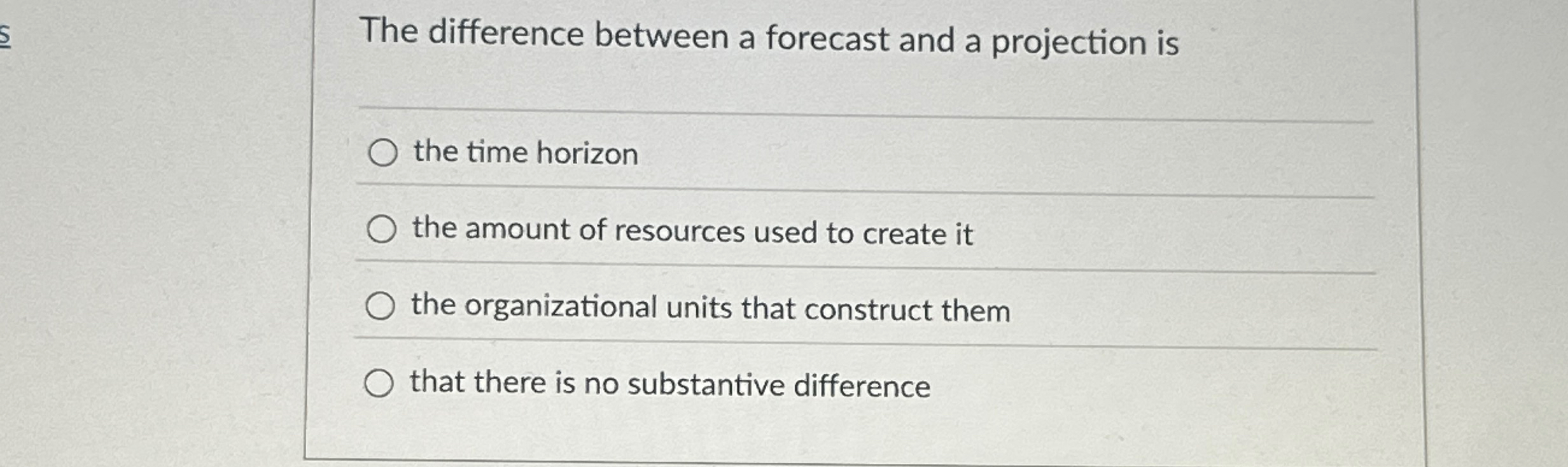 Solved The difference between a forecast and a projection | Chegg.com