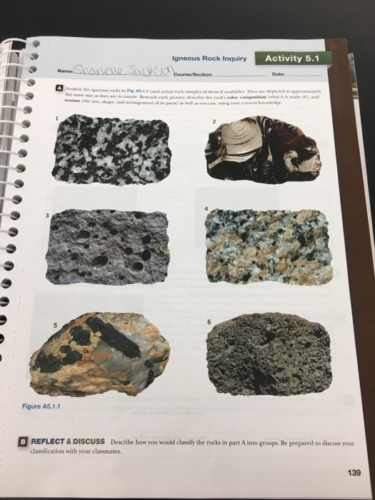 Solved Activity 5.1 Name Shanelle Cas Igneous Rock Inquiry | Chegg.com