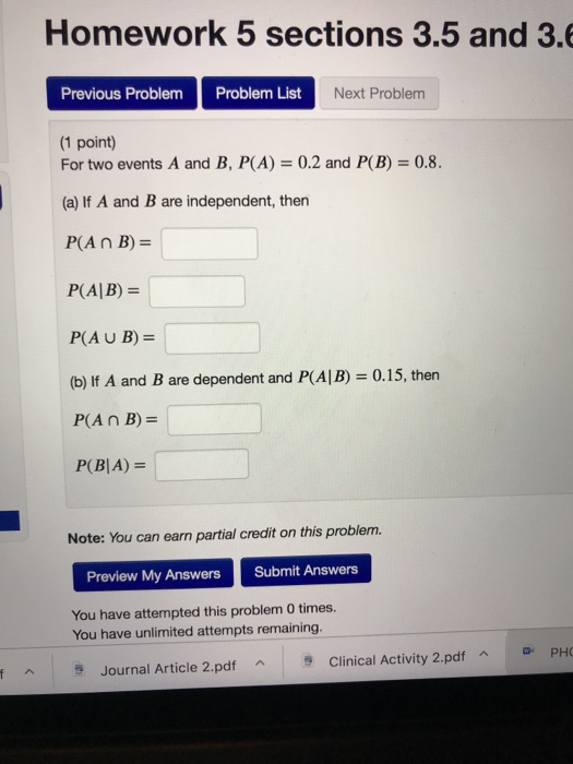 Solved Homework 5 sections 3.5 and 3.6 Previous Problem | Chegg.com