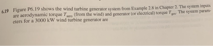 2010 Figure P6.19 shows the wind turbine generator | Chegg.com