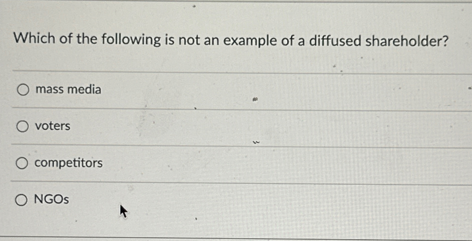 Solved Which of the following is not an example of a | Chegg.com