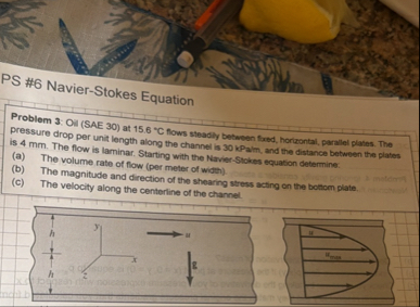 Solved PS #6 Navier-Stokes EquationProblem 3: Oil (SAE 30) | Chegg.com