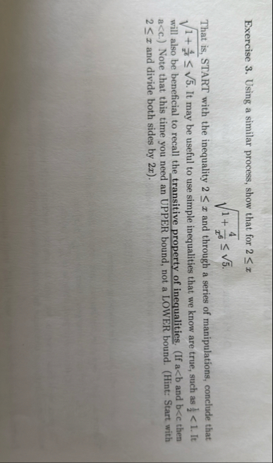 Solved Exercise 3. ﻿Using a similar process, show that for | Chegg.com