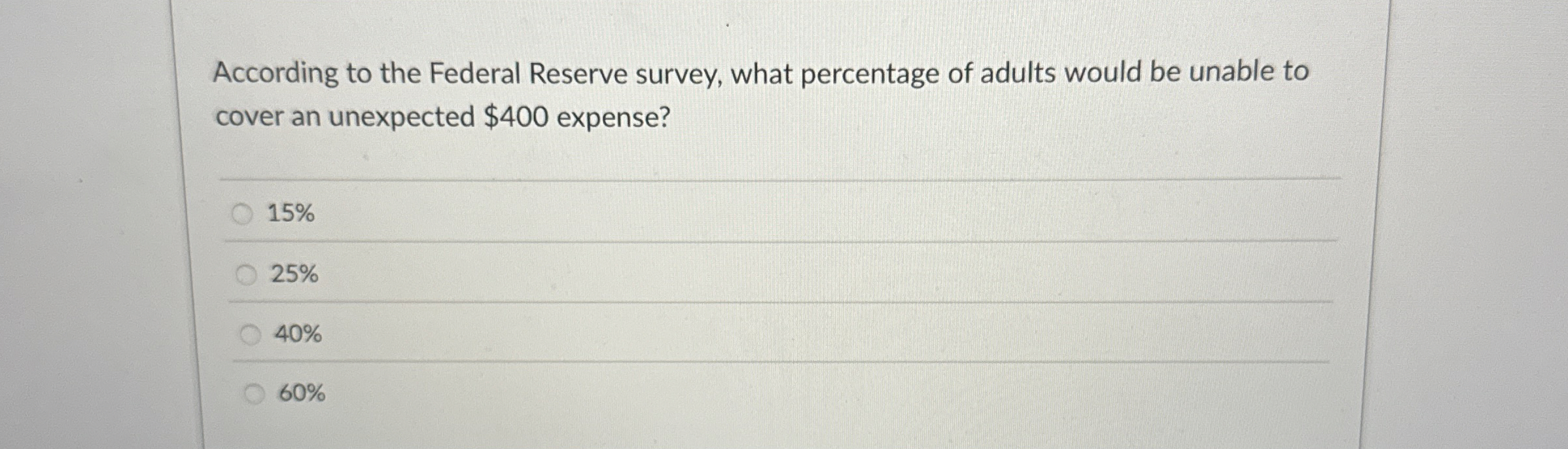 Solved According to the Federal Reserve survey, what | Chegg.com