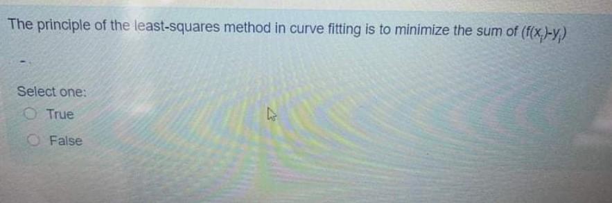 Solved The principle of the least-squares method in curve | Chegg.com
