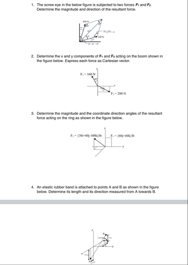Solved The screw eye in the below figure is subjected to two | Chegg.com