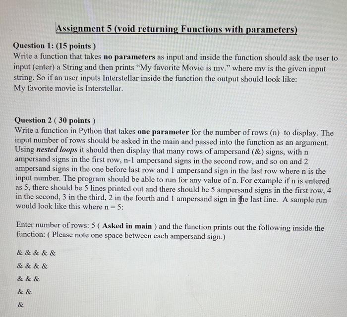 Solved please write out code in python & follow all | Chegg.com