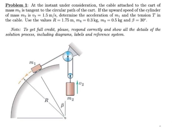 Solved Problem 1: At the instant under consideration, the | Chegg.com