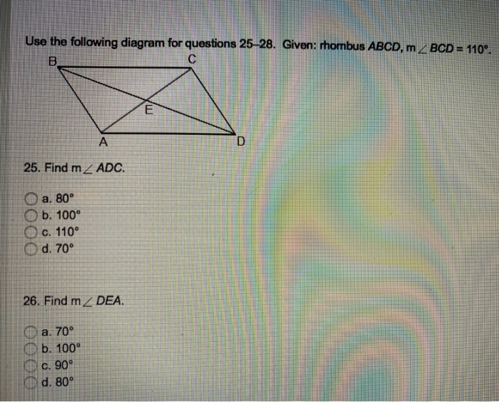 Solved Use The Following Diagram For Questions 25-28. Given: | Chegg.com