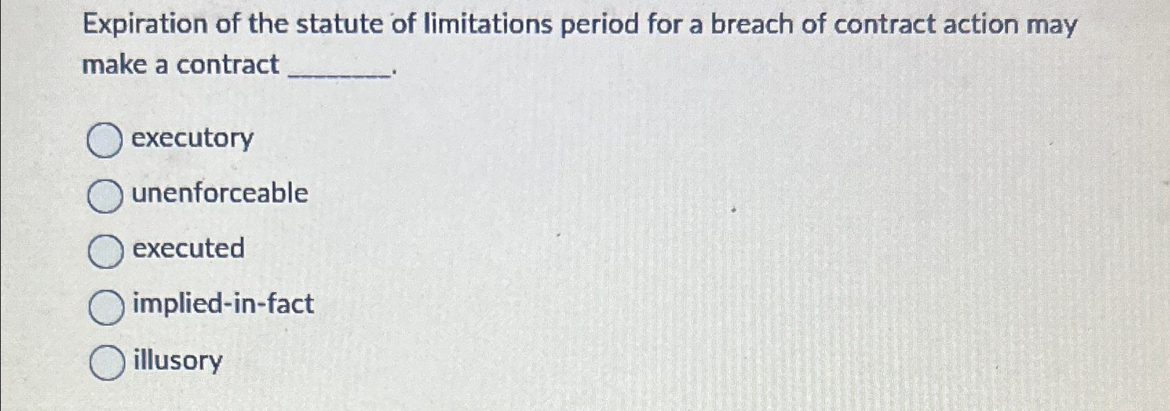 Solved Expiration of the statute of limitations period for a
