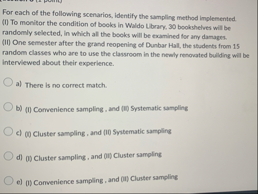 Solved For each of the following scenarios, identify the | Chegg.com image.