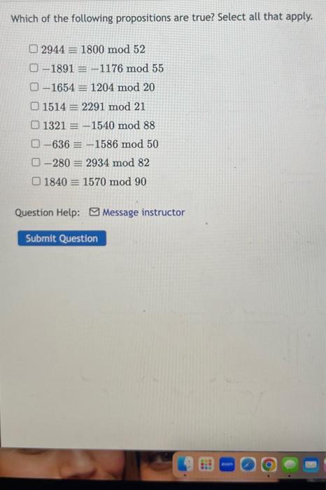 Solved Which Of The Following Propositions Are True? Select | Chegg.com