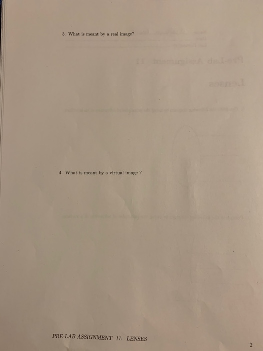 Solved PreLab Assignment 11 Lenses 1. Complete the