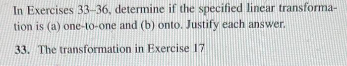 Solved In Exercises 33−36, determine if the specified linear | Chegg.com