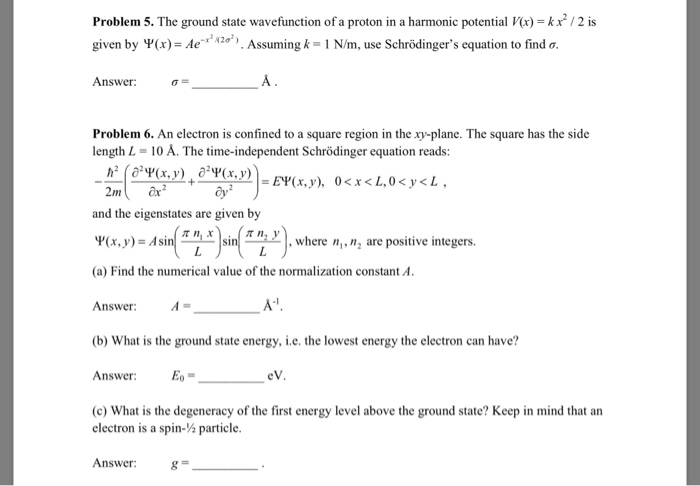 Solved The Ground State Wavefunction Of A Proton In A Har Chegg Com