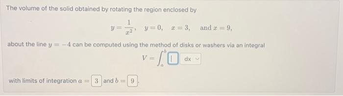 solved-the-volume-of-the-solid-obtained-by-rotating-the-chegg