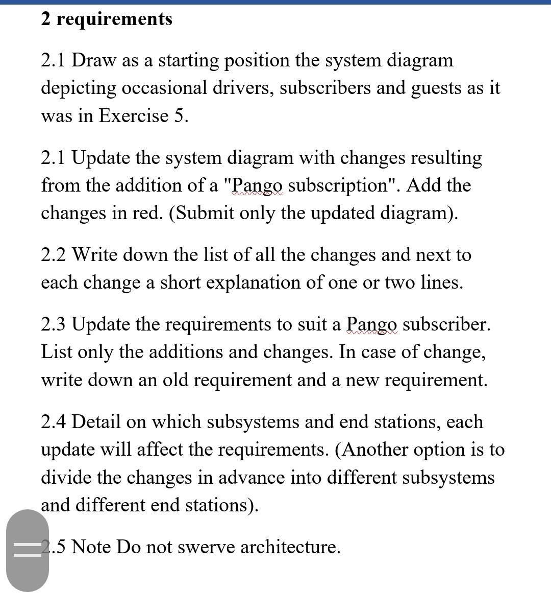 Solved 2 requirements 2.1 Draw as a starting position the | Chegg.com