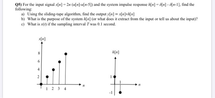 Solved Q5 For The Input Signal X N 2n U N U N 5 A Chegg Com