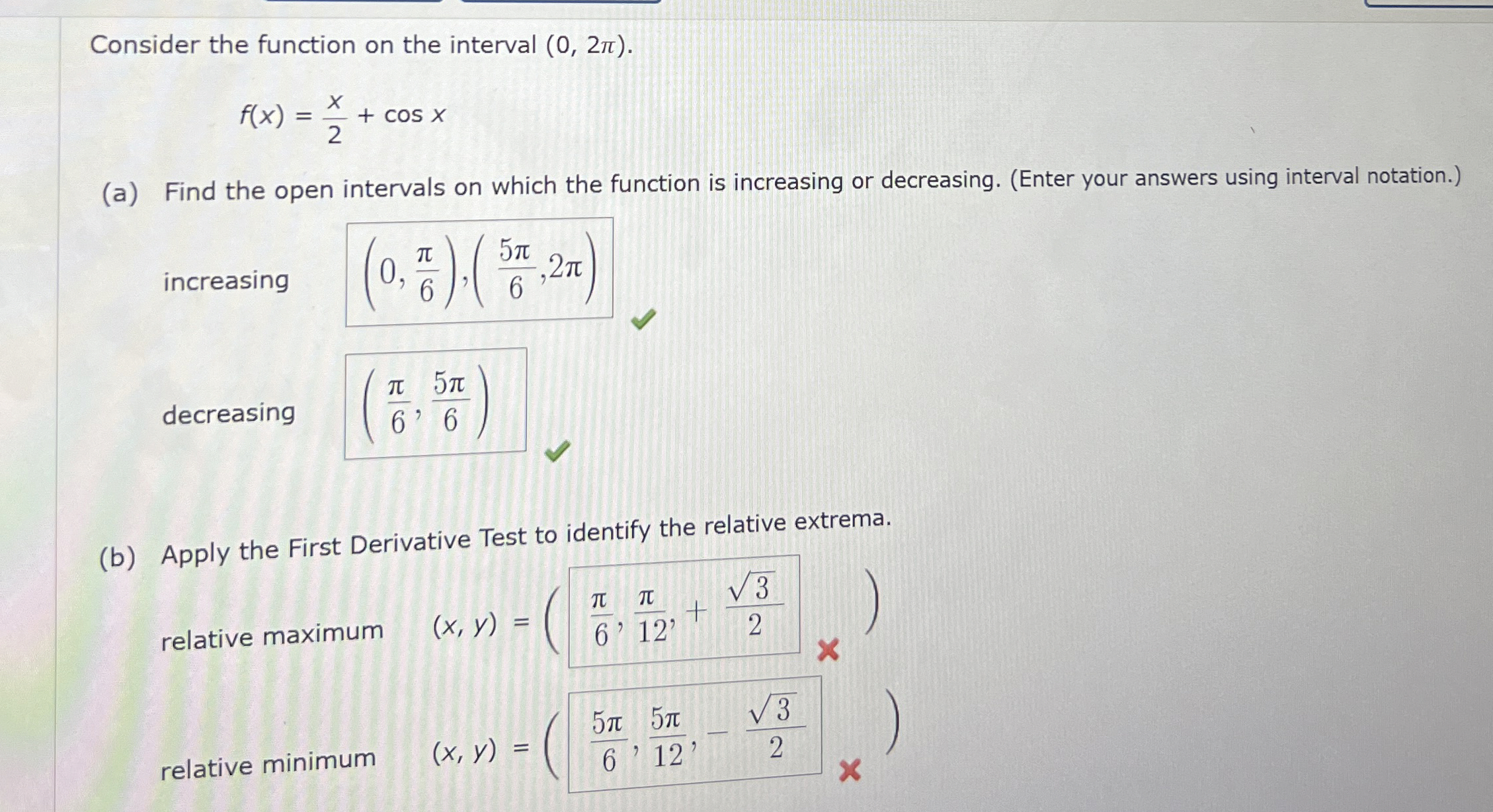 Solved Consider the function on the interval | Chegg.com