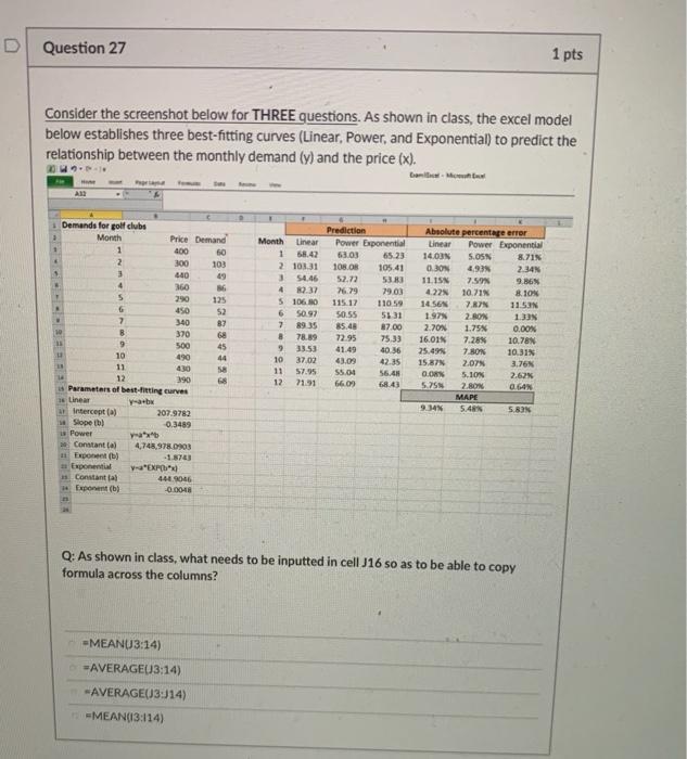 Solved Consider the screenshot below for THREE questions. As | Chegg.com