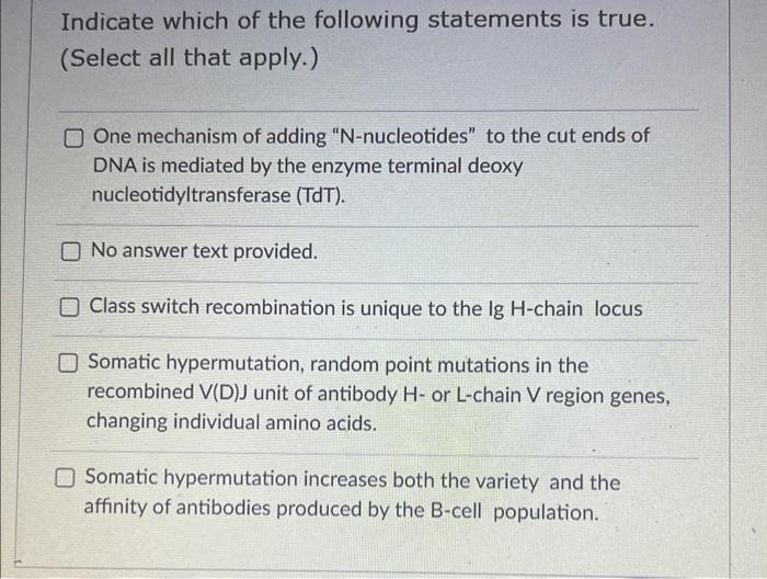 Solved Which of the following statements is most likely to | Chegg.com