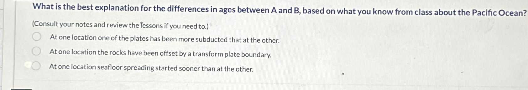 Solved What is the best explanation for the differences in | Chegg.com