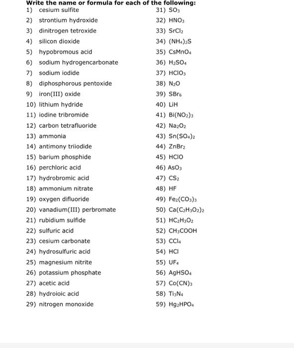 Solved A) Name the following metal-nonmetal binary | Chegg.com