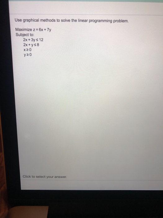 Solved Use graphical methods to solve the linear programming | Chegg.com