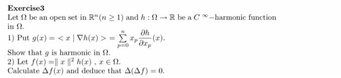 Solved ah Exercise3 Let S be an open set in R"(n > 1) and h: | Chegg.com