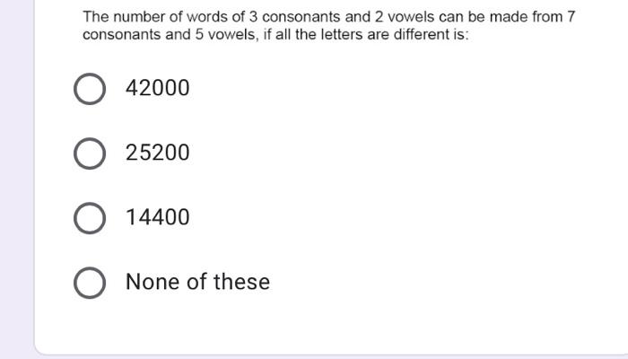 5 letter words with 3 different vowels and 2 consonants