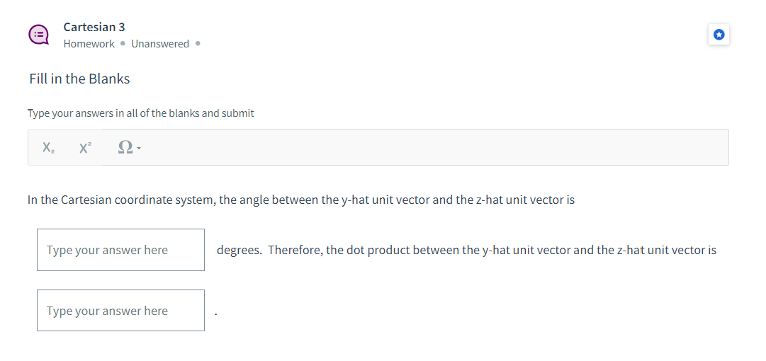 Solved Cartesian 3Homework * Unanswered *Fill in the | Chegg.com