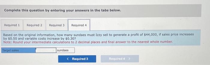 Solved Izzy Ice Cream Has The Following Price And Cost | Chegg.com