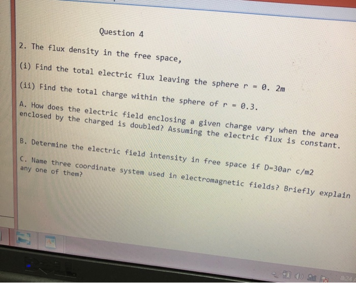 Solved Question 4 2. The flux density in the free space, (i) | Chegg.com