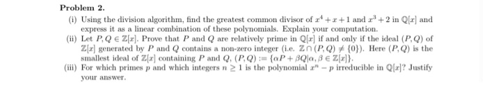 Solved Problem 2. (i) Using The Division Algorithm, Find The 