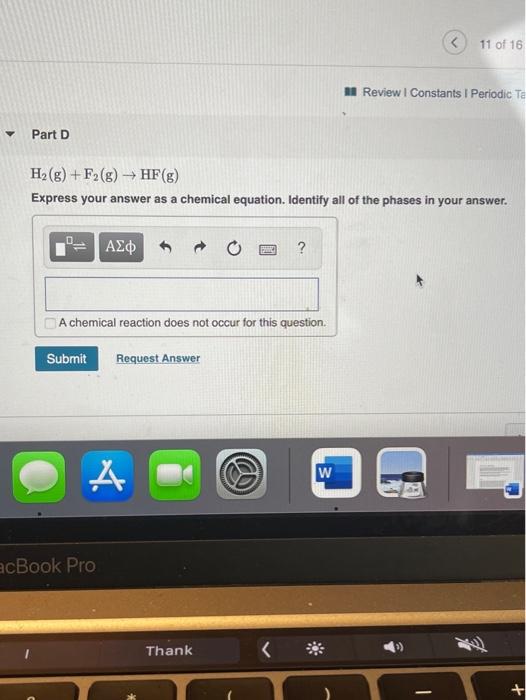 Solved 11 of 16 a Review I Constants I Periodic Table Part C | Chegg.com