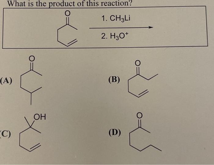 Solved What is the product of this reaction? 2. H3O+ 1. | Chegg.com