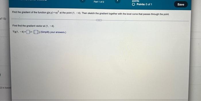 Solved Part 1 of 2 points Points:0 of 1 Save Find the | Chegg.com