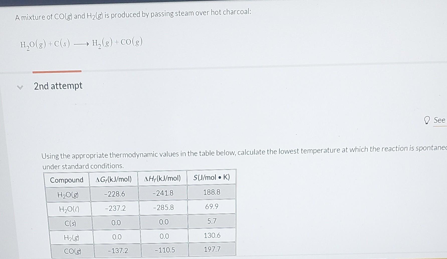 solved-a-mixture-of-co-g-and-h2-g-is-produced-by-passing-chegg