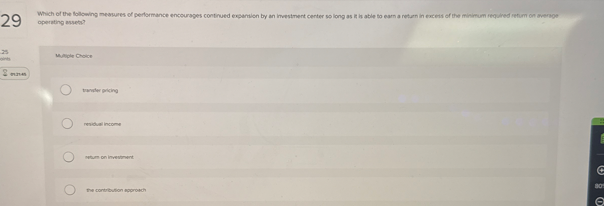 Solved 29Which of the following measures of performance | Chegg.com