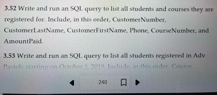 3.52 Write and run an SQL query to list all students | Chegg.com